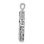 14k White Gold 5/8 carat Black Diamond Cross Pendant - Image 2