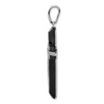 14k White Gold 1/4 carat Diamond and Onyx Cross Pendant - Image 2