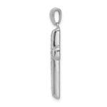 14k White Gold Large 1/10 carat Diamond Cross Pendant - Image 2