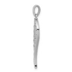 14k White Gold Diamond Open-work Wing Pendant - Image 2