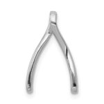14k White Gold 1/8 carat Lab Grown Diamond VS/SI+ G+ Complete Wishbone Chain Slide Pendant - Image 3