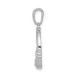 14k White Gold 1/8 carat Lab Grown Diamond VS/SI+ G+ Complete Circle Claddagh Pendant - Image 2