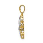 14k 1/5 carat Lab Grown Diamond VS/SI+ G+ Complete Fleur De Lis Pendant - Image 2