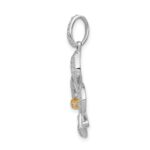 14k Two-Tone 1/5 carat Diamond Fleur De Lis Pendant - Image 2