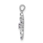 14k White Gold 1/10 carat Blue and White Diamond Snowflake Pendant - Image 2