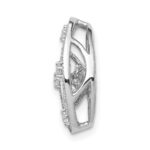 14k White Gold 1/4 carat Vibrant Moving Diamond Vintage Oval Filigree Chain Slide - Image 2