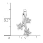 14k White Gold Diamond Shooting Stars Chain Slide - Image 4