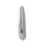 14k White Gold with Black Rhodium Diamond and Lab Created Pink Sapphire Awareness Ribbon Chain Slide - Image 2