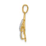 14k and White Rhodium Diamond Flip Flops Charm - Image 2