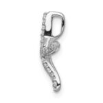 14k White Gold 1/8 carat Diamond Starfish Chain Slide - Image 2