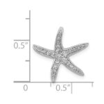 14k White Gold 1/4 carat Diamond Starfish Chain Slide Pendant - Image 4