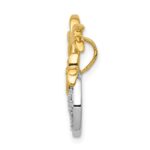 14k Two-tone Diamond Double Palm Tree and Wave Chain Slide - Image 2