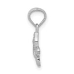 14k White Gold .01 carat Diamond Butterfly Pendant - Image 2