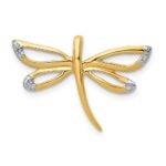 14k Diamond with Rhodium Accent Dragonfly Chain Slide