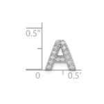 14K White Gold Diamond Letter A Initial Charm - Image 4
