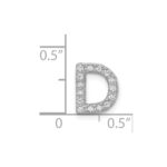 14K  White Gold Diamond Letter D Initial Charm - Image 4