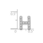 14K  White Gold Diamond Letter H Initial Charm - Image 4