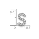 14K  White Gold Diamond Letter S Initial Charm - Image 4