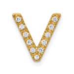 10K  Diamond Letter V Initial Charm