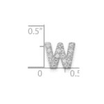 14K  White Gold Diamond Letter W Initial Charm - Image 4