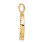 14K Diamond Letter D Initial Pendant - Image 2