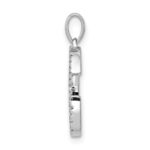 14K White Gold Diamond Letter G Initial Pendant - Image 2