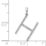 14K White Gold Diamond Letter H Initial Pendant - Image 4