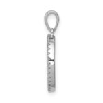 14K White Gold Diamond Letter O Initial Pendant - Image 2