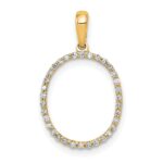 14K Diamond Letter O Initial Pendant