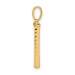 14K Diamond Letter T Initial Pendant - Image 2