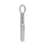 14K White Gold Diamond Letter V Initial Pendant - Image 2
