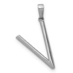 14K White Gold Diamond Letter V Initial Pendant - Image 3