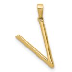 14K Diamond Letter V Initial Pendant - Image 4
