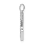 14K White Gold Diamond Letter W Initial Pendant - Image 2