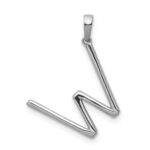 14K White Gold Diamond Letter W Initial Pendant - Image 3
