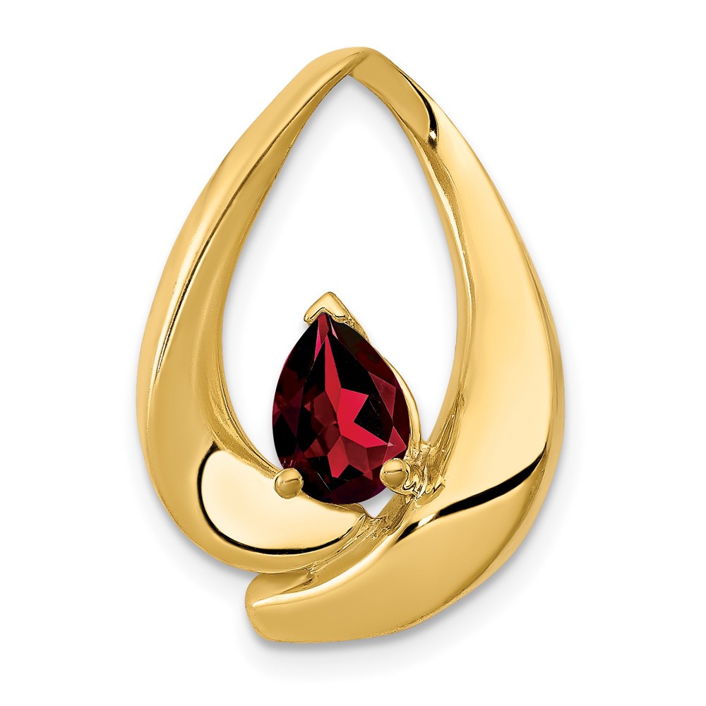 PM5238-GA-Y.jpg 14k 7x5mm Pear Garnet Slide Fits up to 8mm Regular/Fancy/Reversible Omega - Image 1
