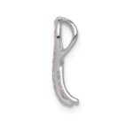 14k White Gold Pink Sapphire Awareness Ribbon Pendant - Image 2