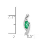 14k White Gold Diamond and Oval Emerald Fancy Chain Slide - Image 4