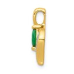 10k Diamond and Marquise Emerald Pendant - Image 2