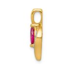 10k Diamond and Marquise .25 Ruby Pendant - Image 2
