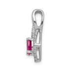 14k White Gold Diamond and .62 Oval Ruby Fancy Pendant - Image 2