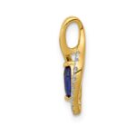 14k Diamond and .37 Marquise Sapphire Chain Slide - Image 2