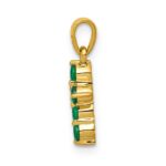 10K Emerald and Diamond Cross Pendant - Image 2