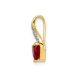 10k Diamond and Created Ruby Polished Heart Pendant - Image 2