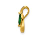 14k Diamond and Marquise Emerald Teardrop Chain Slide - Image 2