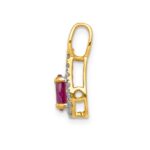 14k 1/10 carat Lab Grown Diamond VS/SI+ G+ and Lab Created Ruby Pendant - Image 2