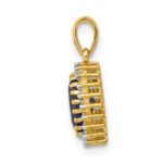 14k 1/10 carat Lab Grown Diamond VS/SI+ G+ and Lab Created Blue Sapphire Oval Pendant - Image 2