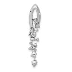 14k White Gold 1/5 carat Diamond and .36 Sapphire Slide Fits up to 2mm Regular/3mm Fancy or Reversible Omega - Image 3