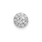 14k White Gold 1/4 carat Lab Grown Diamond VS/SI+ G+ Round Halo Chain Slide Pendant