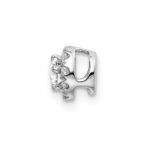 14k White Gold 1/4 carat Lab Grown Diamond VS/SI+ G+ Round Halo Chain Slide Pendant - Image 2